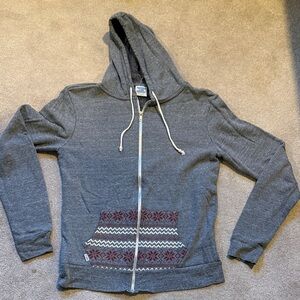 Toms Gray Hoodie with Red Pattern